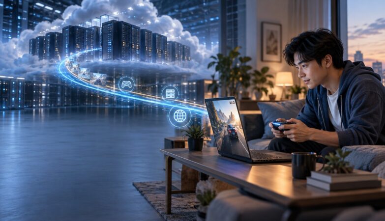 ผู้เล่นเกมเชื่อมต่อระบบ Cloud Gaming กับศูนย์ข้อมูล